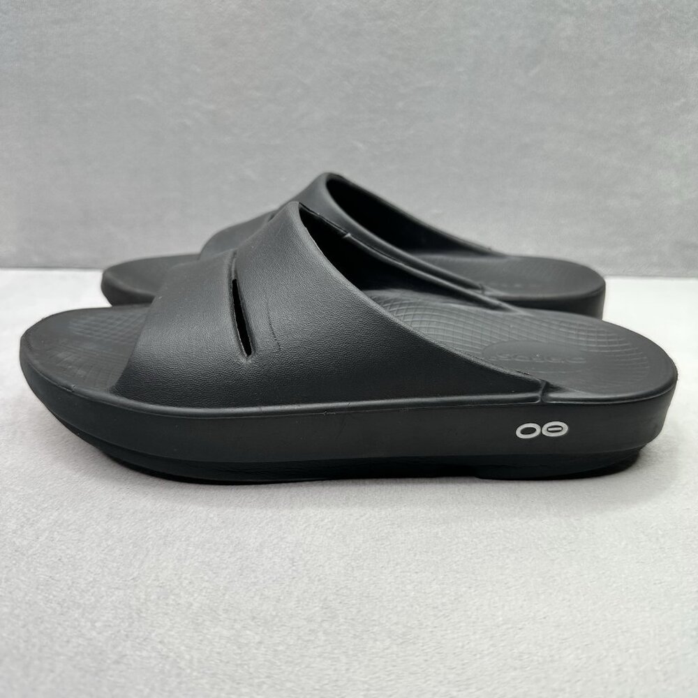 OOFOS OOahh Womens Size 10 Sandals Black Recovery Lightweight Comfort Slides - Picture 3 of 8
